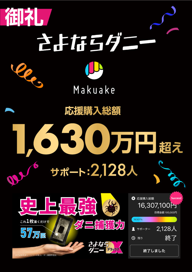 makuake応援購入総額1630万越え！